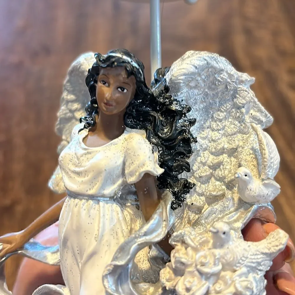 Home Interiors Dark Skinned Angel Tea Light Candle Holder-no shade